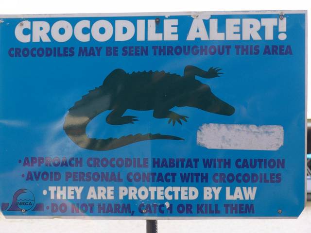 Warnung vor den Krokodilen