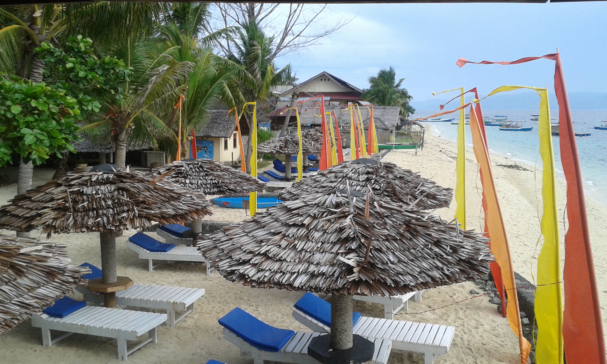 Blick aus dem Restaurant zum Strand