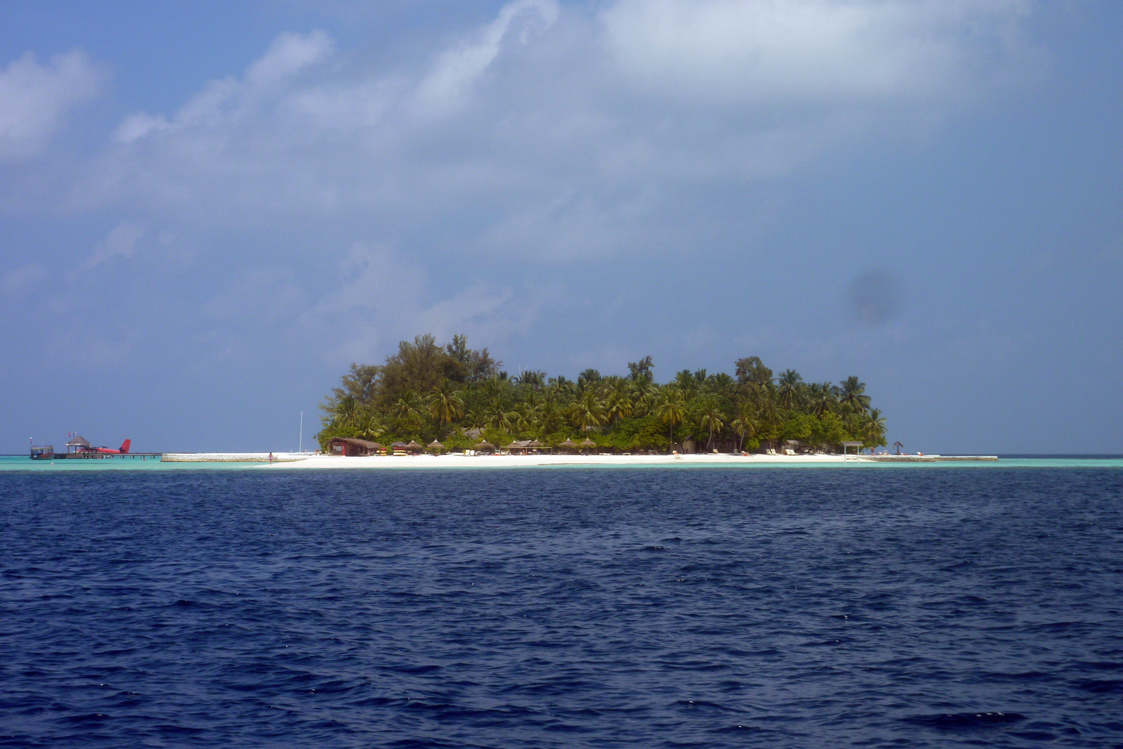 Blick zur Insel vom Tauchboot