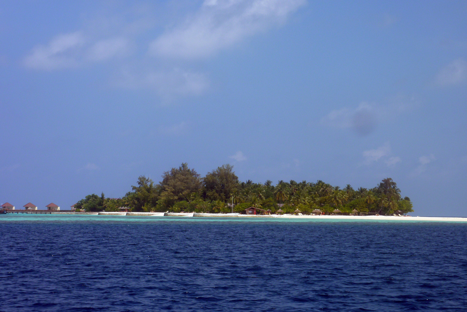 Blick zur Insel vom Tauchboot