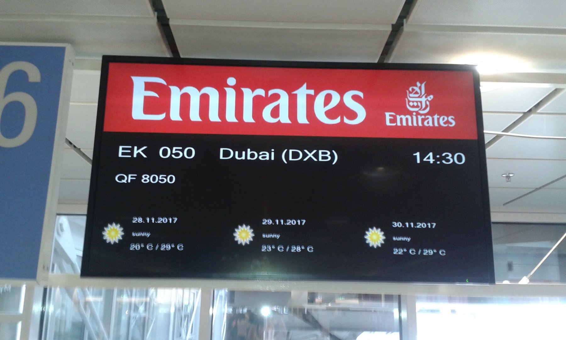 Flug 1 EK050 MUC-DXB