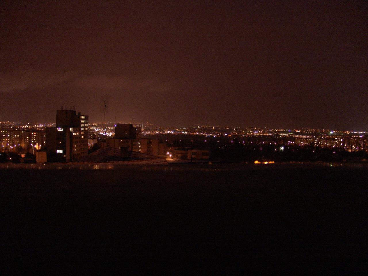 Blick aus dem Hotel bei Nacht