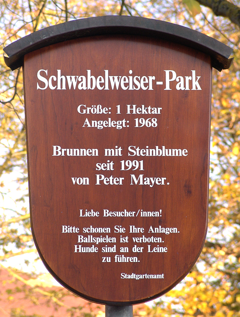 Schild im Park