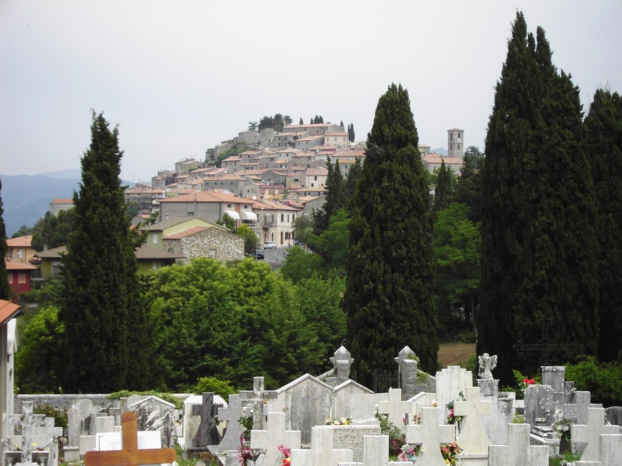 Blick vom Friedhof auf den Ort