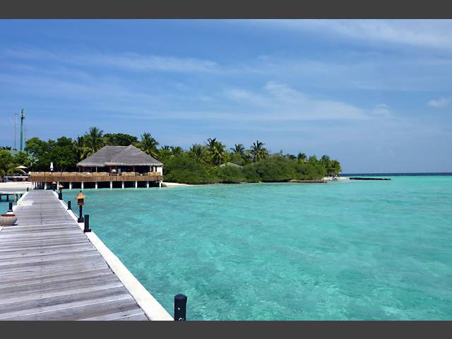 Blick vom Jetty zur Bar