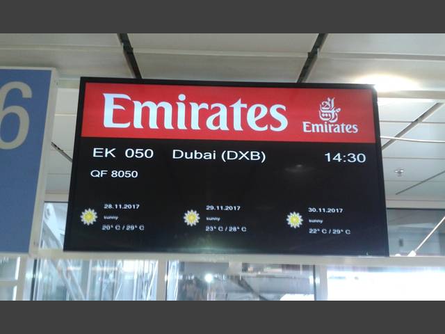 Flug 1 EK050 MUC-DXB