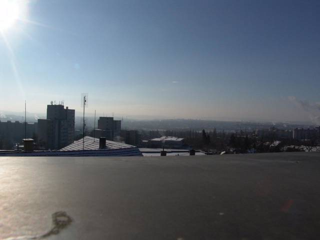 Blick aus dem Hotelfenster bei Tag