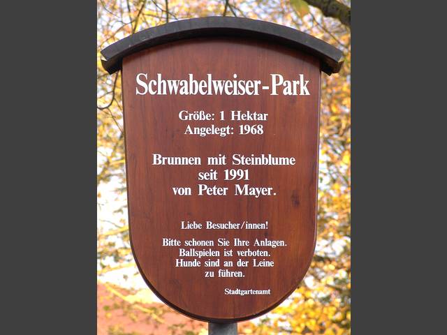 Schild im Park