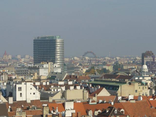 Blick vom Stephansdom zum Prater